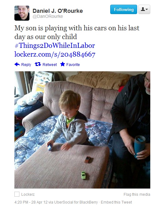 My son is playing with his cars on his last day as our only child