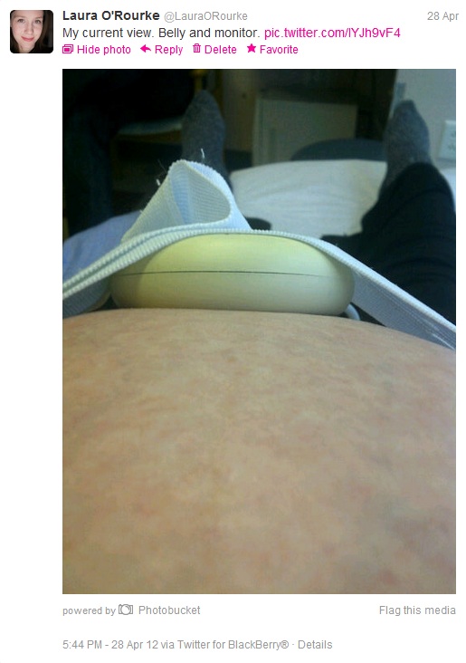 My current view. Belly and monitor.
