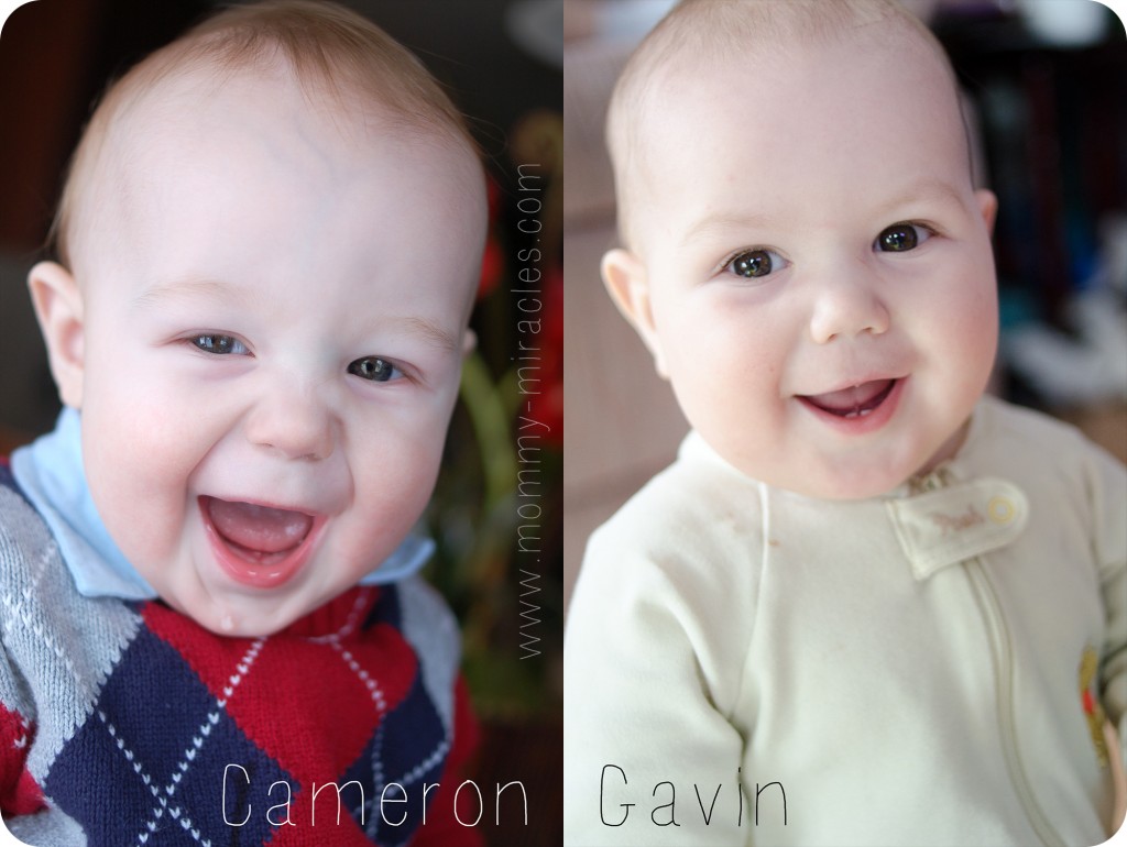 Cameron and Gavin 9 month comparison