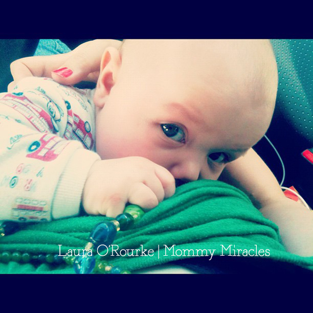 Breastfeeding in the car on a road trip