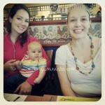 Jocelyn and Laura and Baby Gavin at Brunch