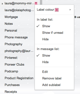 Colour Coding Labels in Gmail